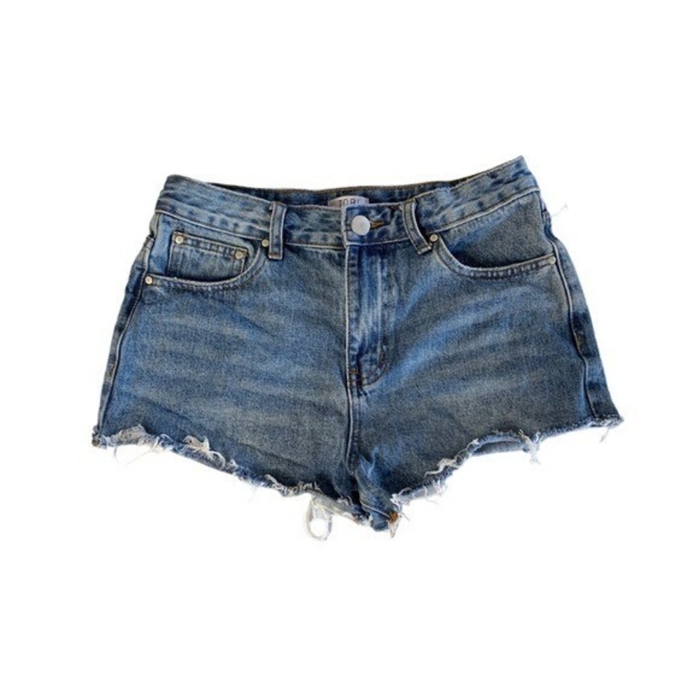 Tobi High Rise Distressed Raw Hem Denim Jean Shorts 100% Cotton 26‎